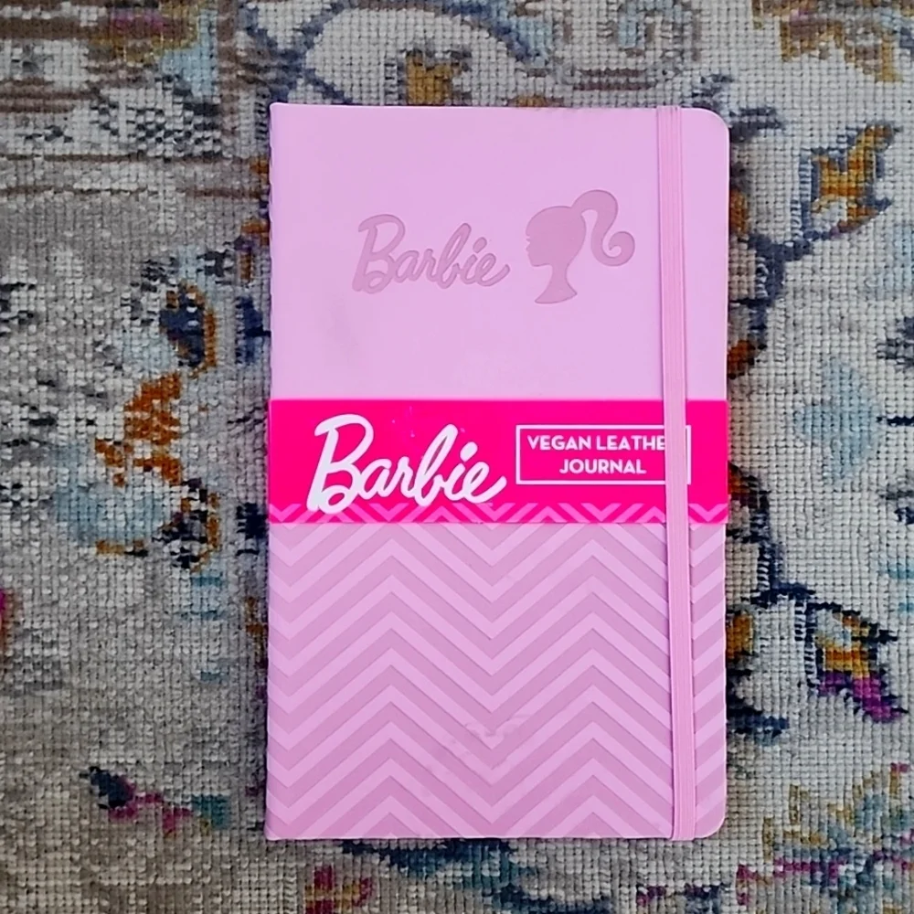 NWT, Barbie Pink Journal Diaries Notebook Drawing Pad Vegan Leather Secret Book